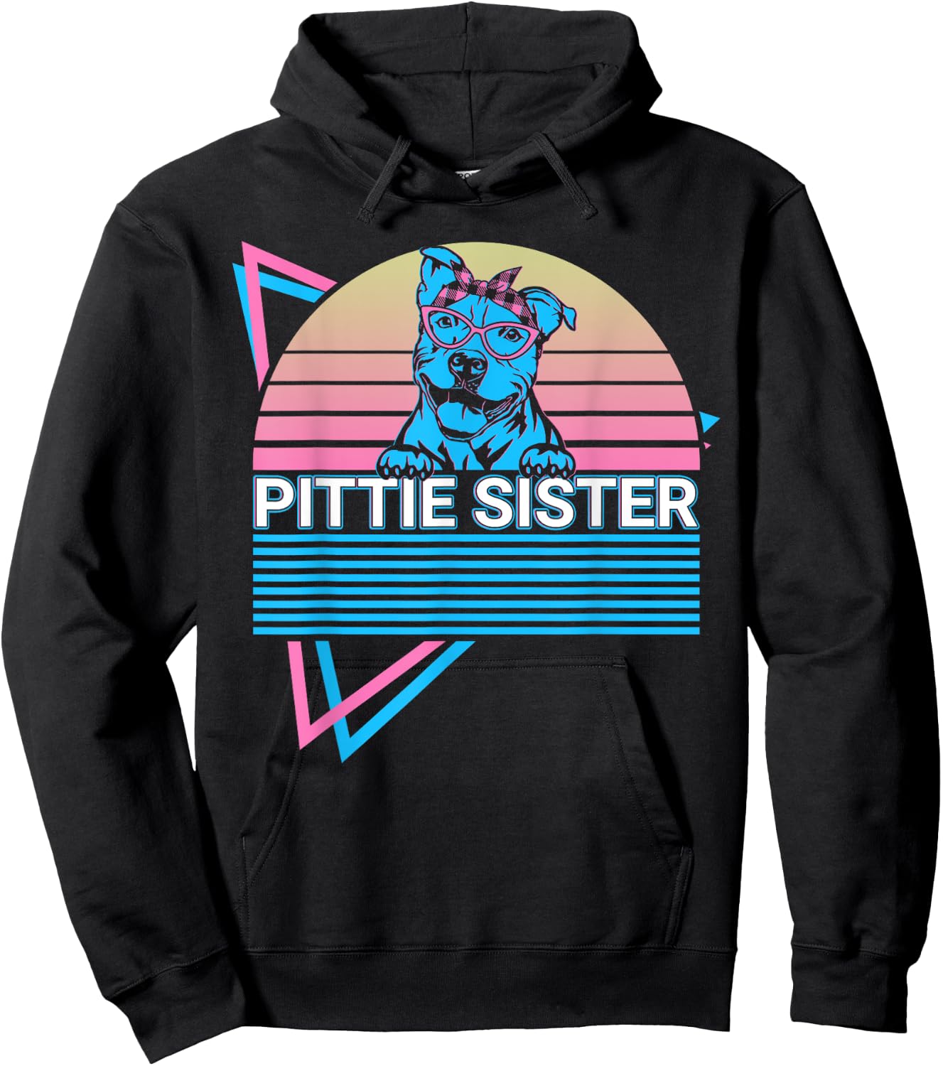 Pitbull Pit Bull Sister Retro Pittie Sister Hoodie - Hoodie | Black
