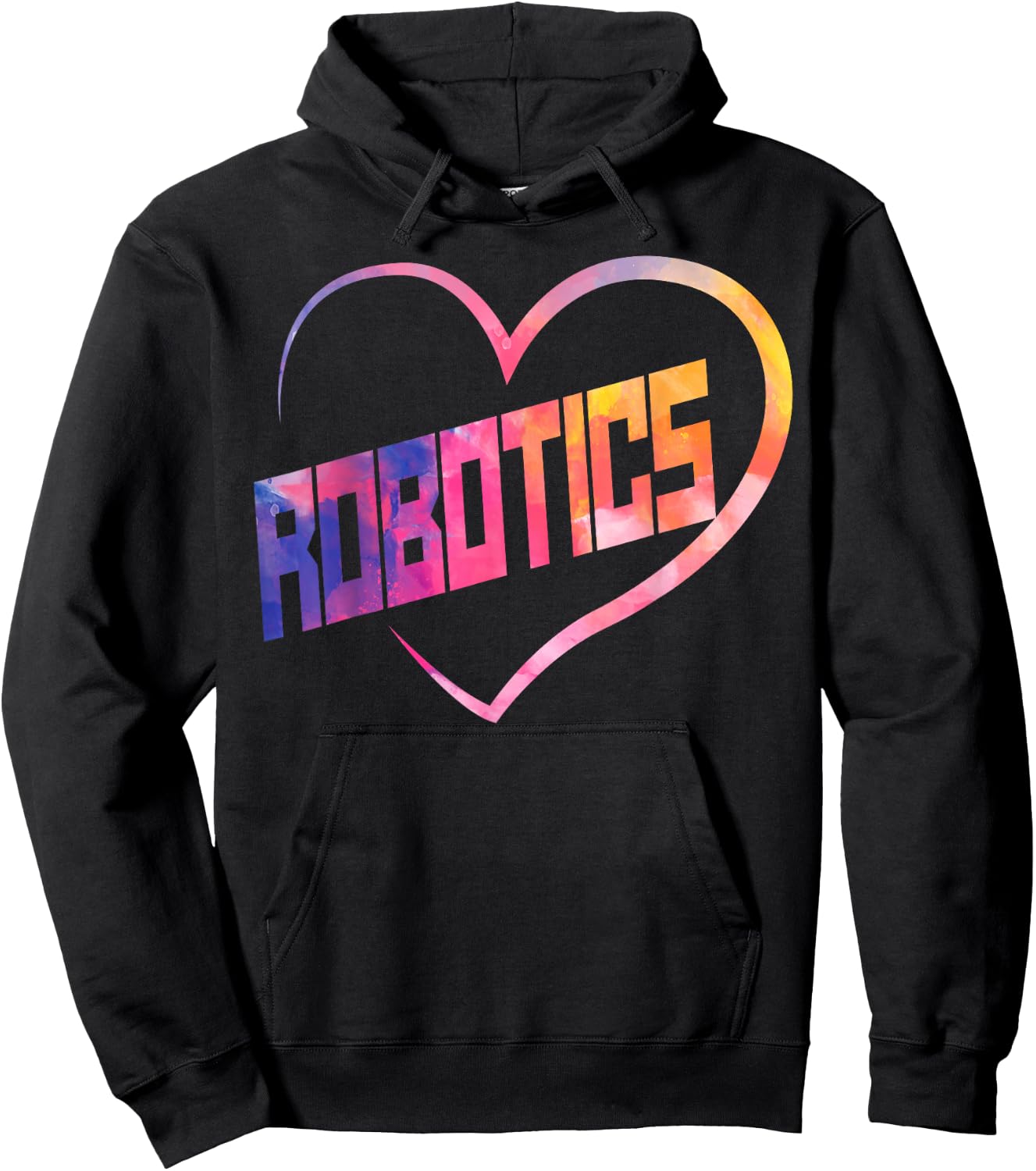 Robot Robotics Engineer Watercolor Heart Robotics Hoodie - Hoodie | Black