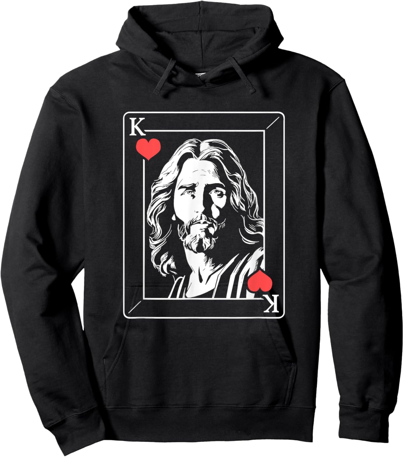 Jesus Christ - Jesus King Of Hearts Hoodie - Hoodie | Black