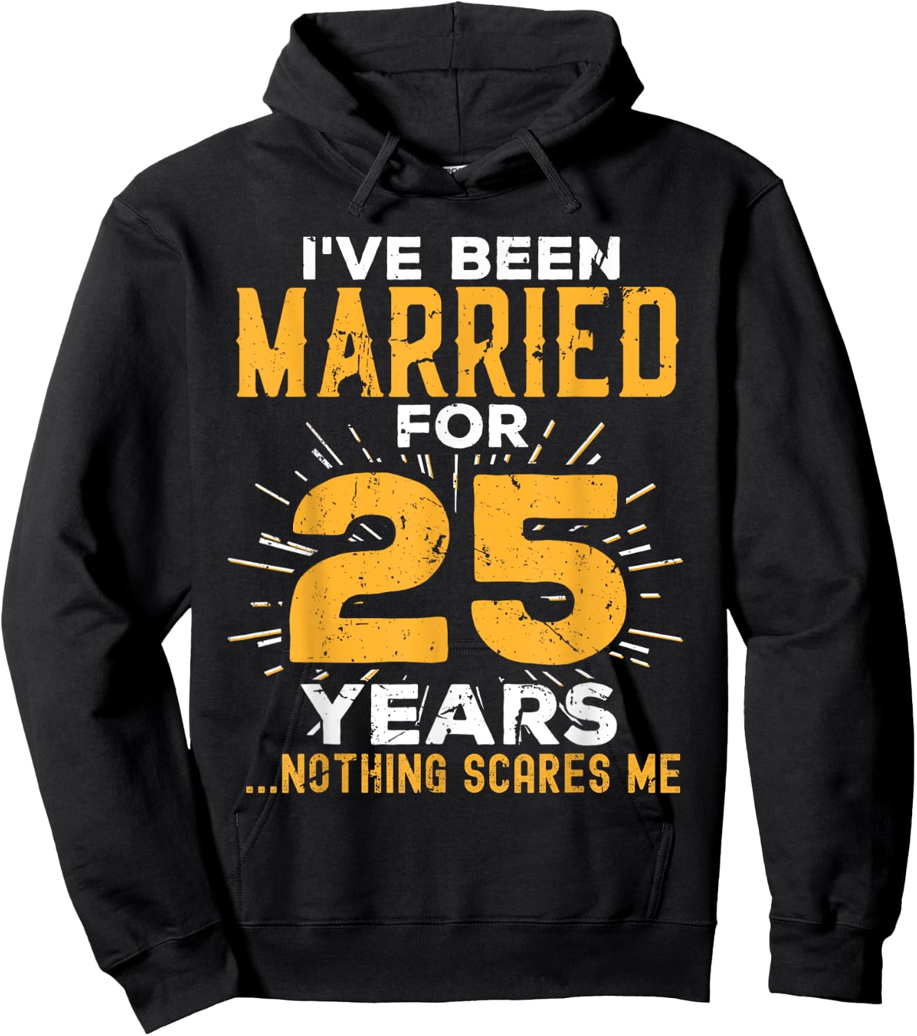 25th Wedding Anniversary Funny Couples Married For 25 Years Hoodie - Hoodie | Black