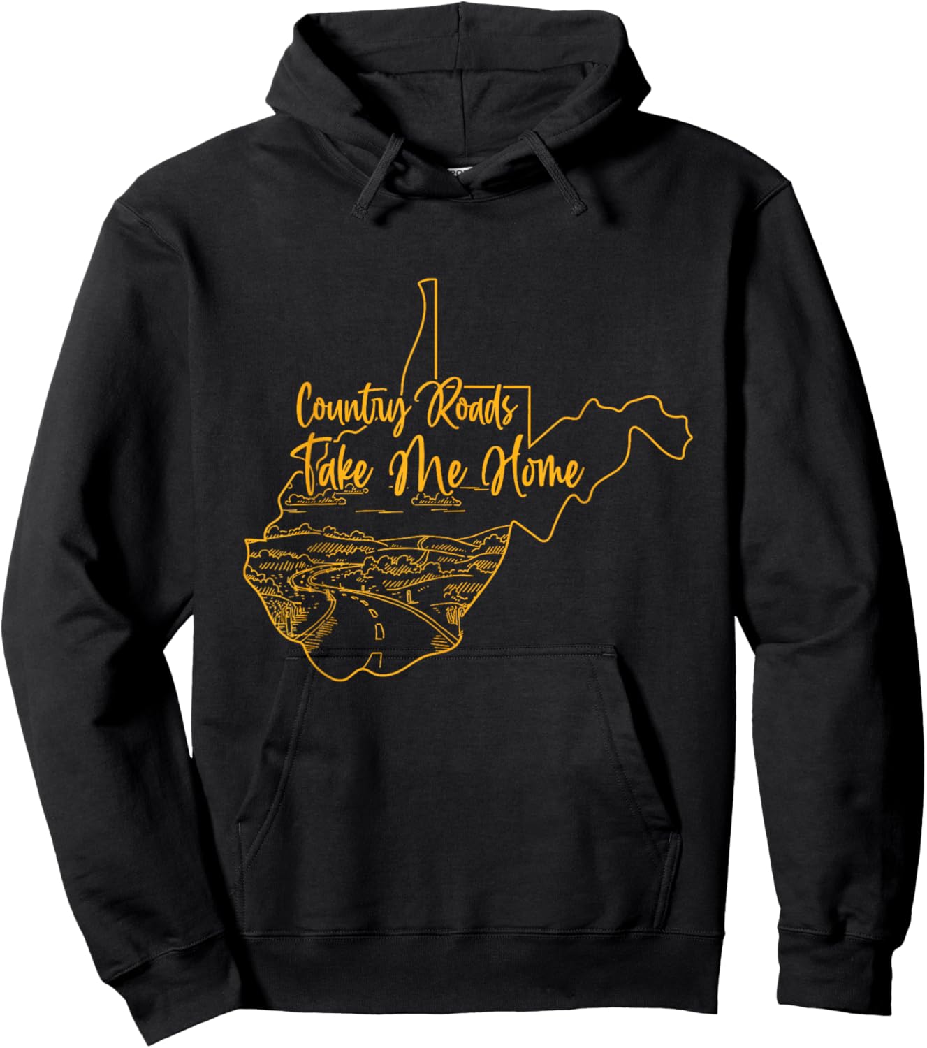 West Virginia Pride | WV Home | Country Roads | Footprint Hoodie - Hoodie | Black