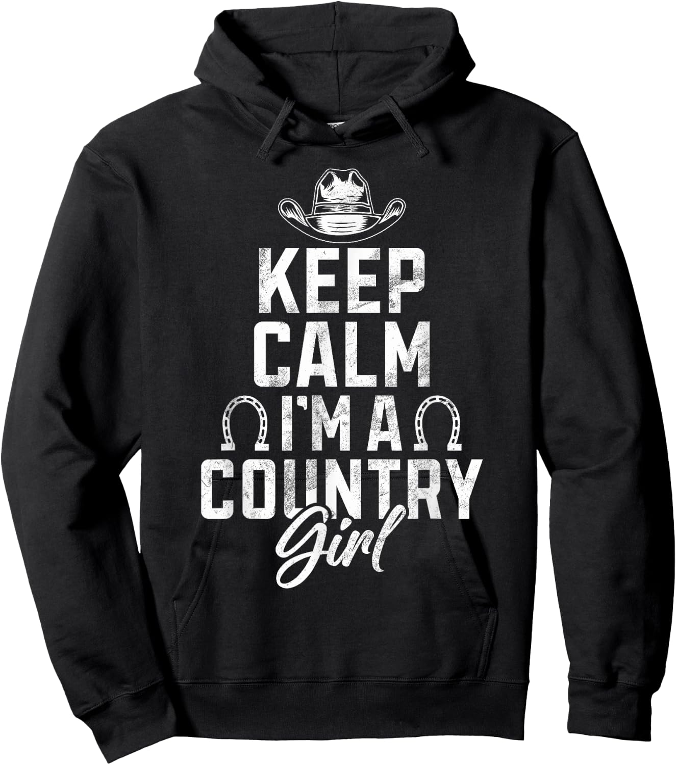 Keep Calm im a Country Girl Hoodie - Hoodie | Black