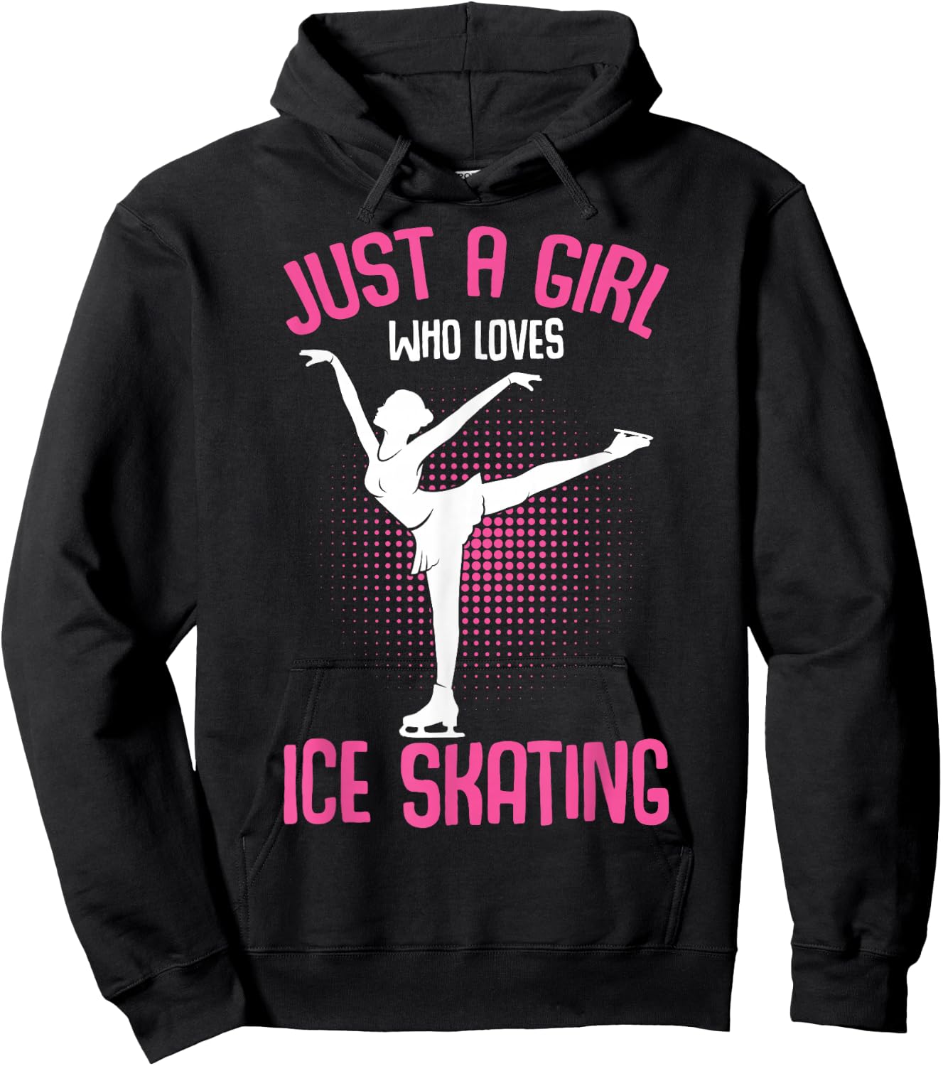 Just A Girl Who Loves Ice Skating Figure Skater Girls Hoodie - Hoodie | Black