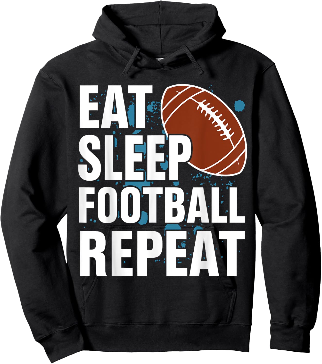 Eat Sleep Football Repeat - American Football Hoodie - Hoodie | Black