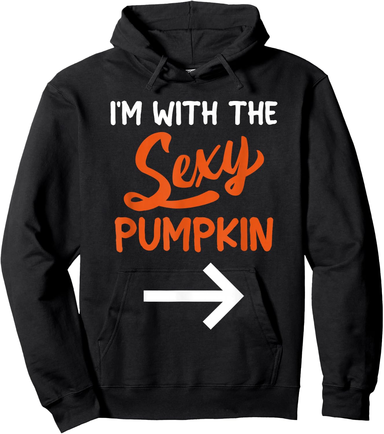 Lazy Halloween Costume For Couple I'm With The Sexy Pumpkin Hoodie - Hoodie | Black