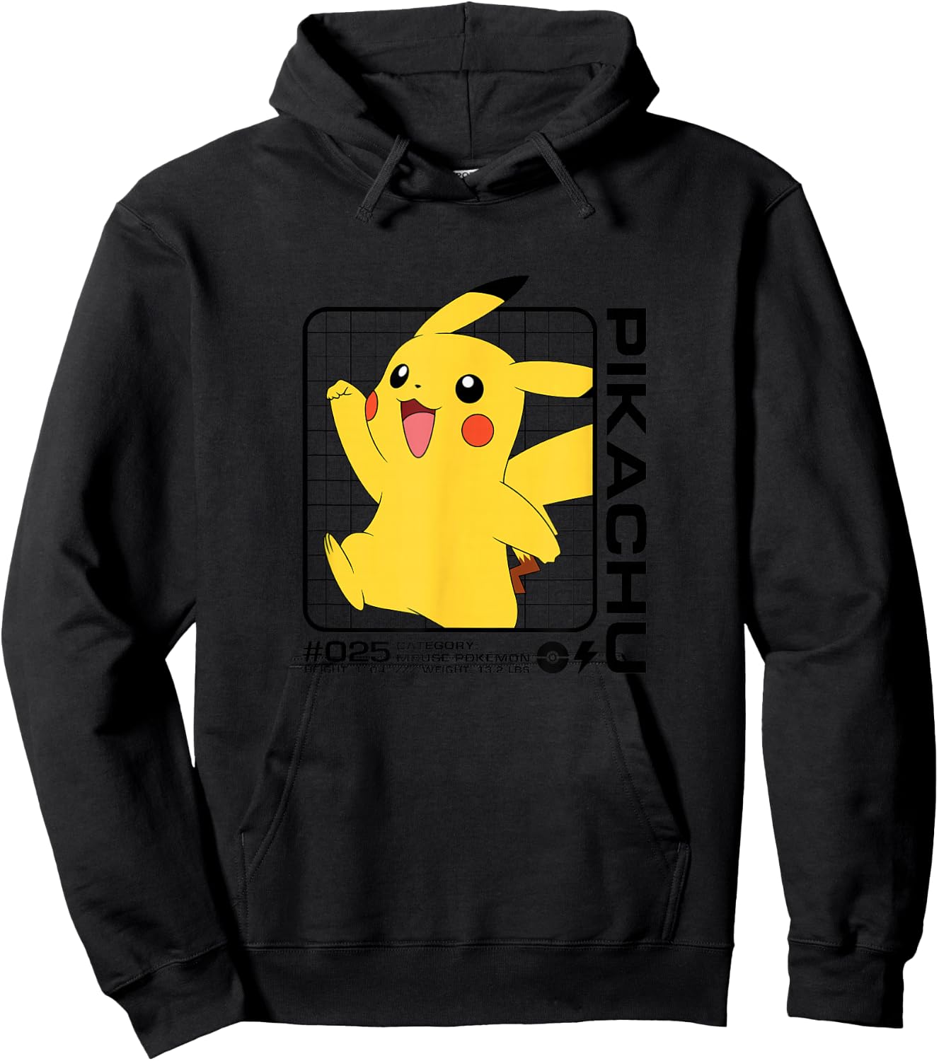Pokémon - Pikachu Stats Hoodie - Hoodie | Black