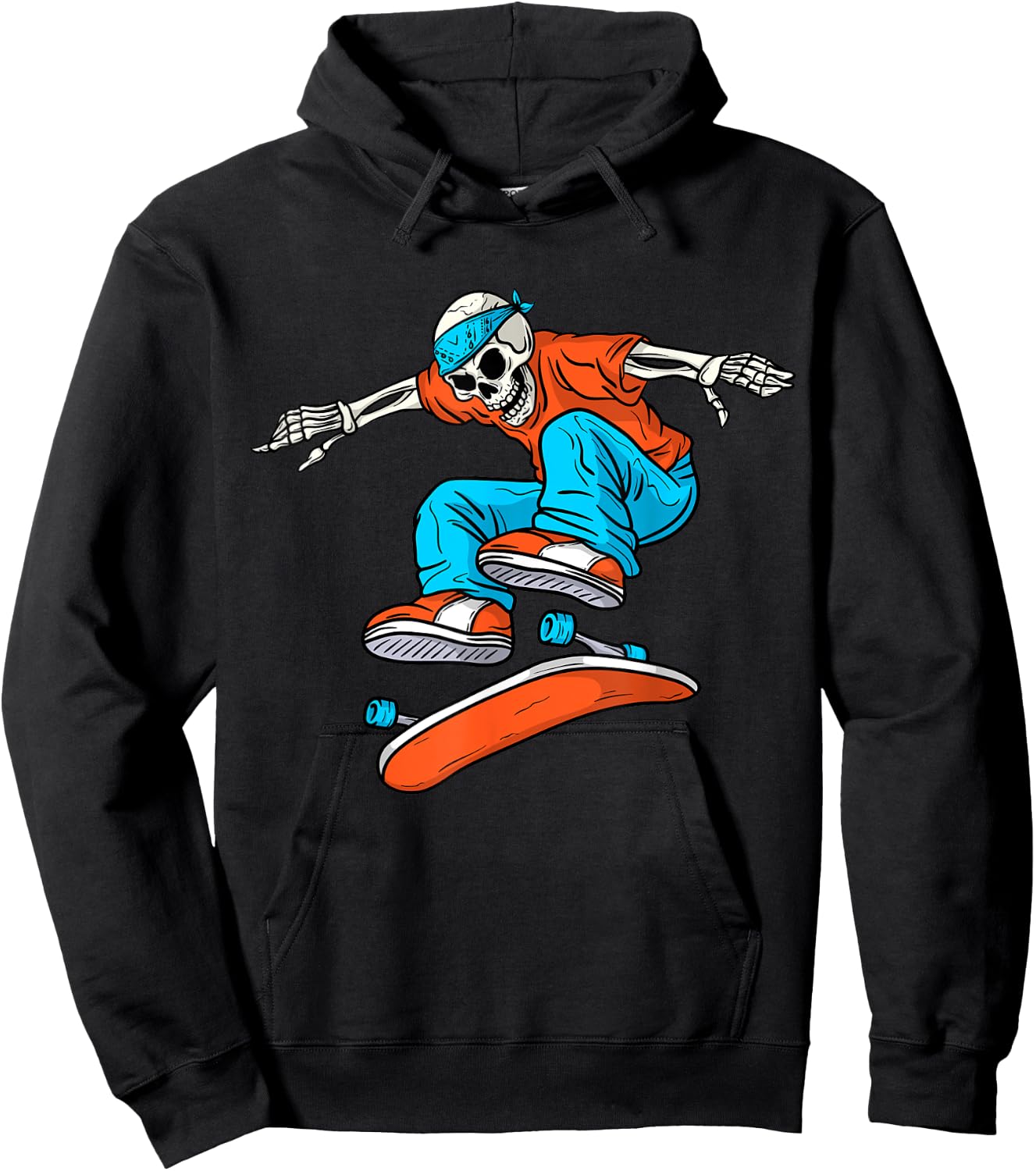 SkaYteboarding Skateboarder Skeleton Skateboarding - Kids Black XS Small Short Sleeve Hoodie - Hoodie | Black