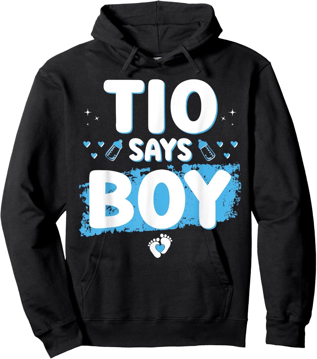 Gender Reveal Tio Says Boy Baby Shower Party Matching Uncle Hoodie - Hoodie | Black