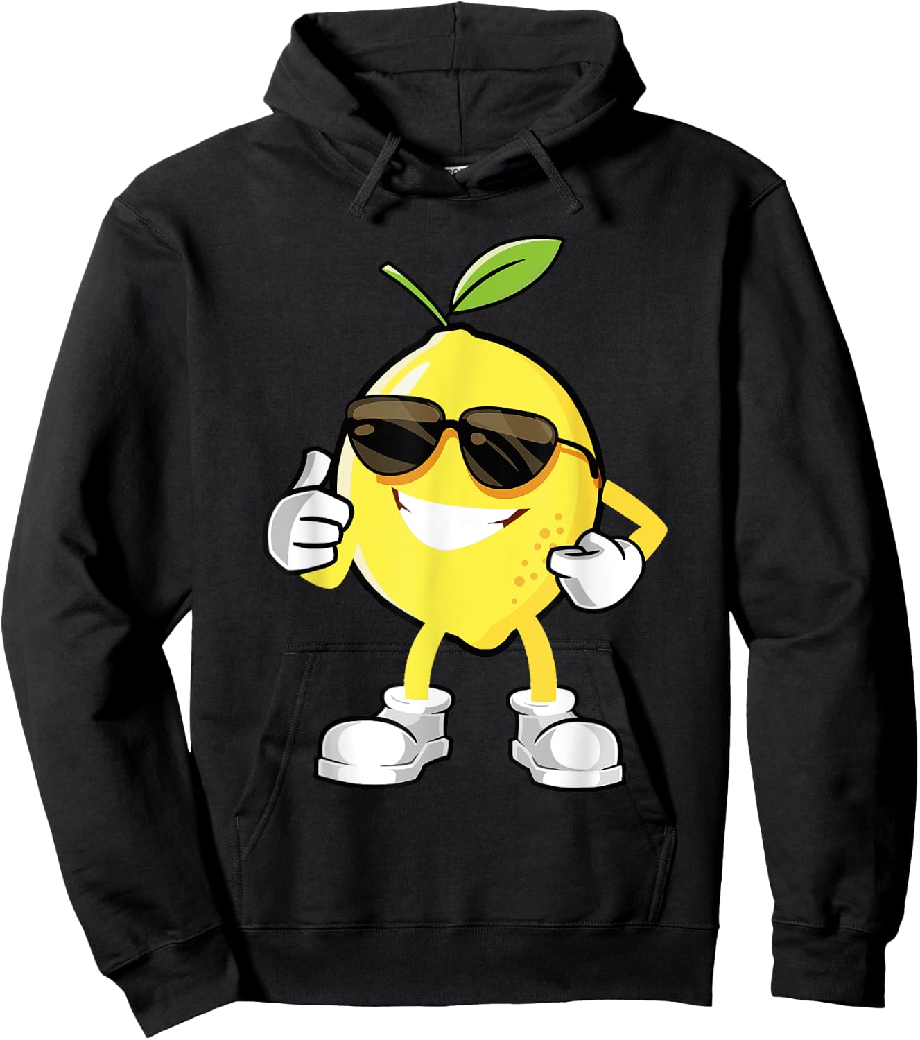 Happy Lemon Halloween Costume Team Fun Lemon Sunglusses Hoodie - Hoodie | Black
