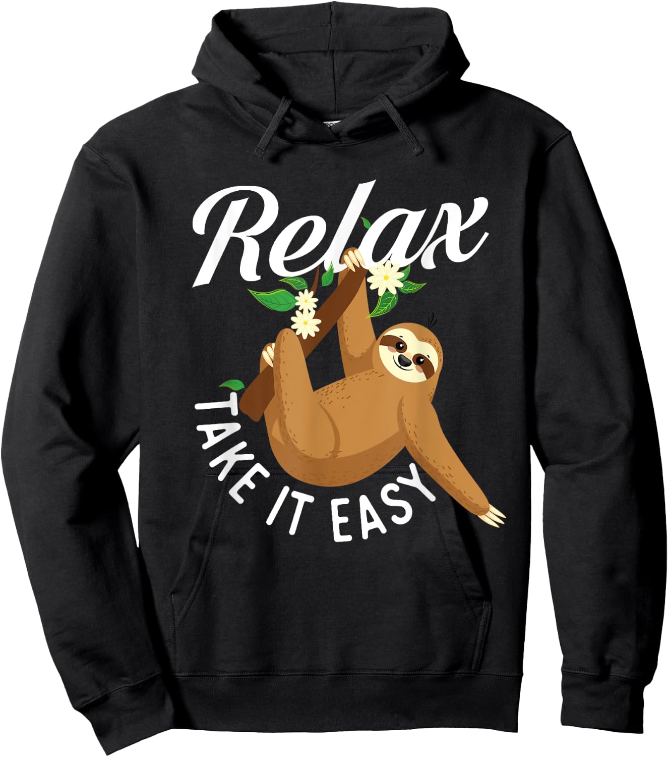 Relax Take It Easy - Hanging Sloth Wildlife Animal Lover Hoodie - Hoodie | Black