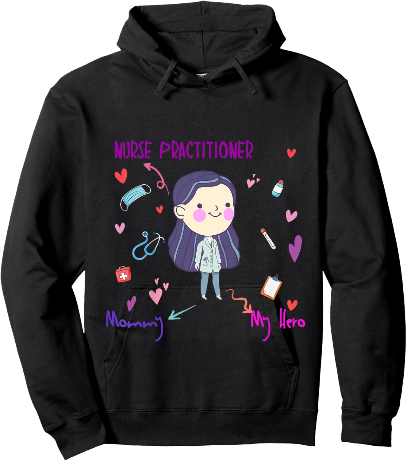 My Mommy is a Nurse Practitioner shirt for boys, girls, kids Hoodie - Hoodie | Black