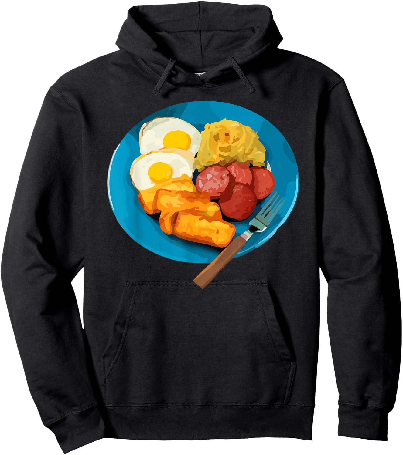 Fun Mangú Salami Queso Frito Dominican Republic Popular Food Hoodie - Hoodie | Black