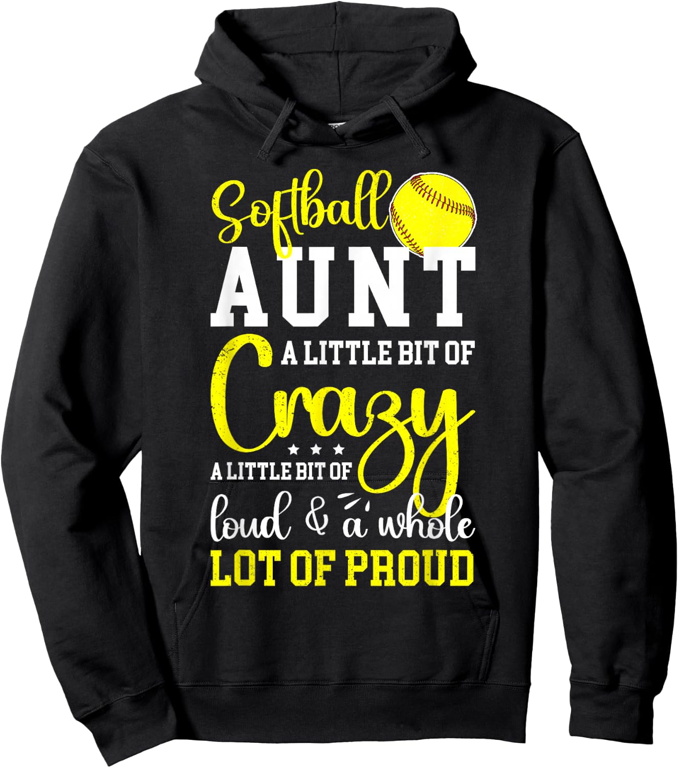 Softball Aunt Proud Aunt Of A Softball Player Aunt Hoodie - Hoodie | Black