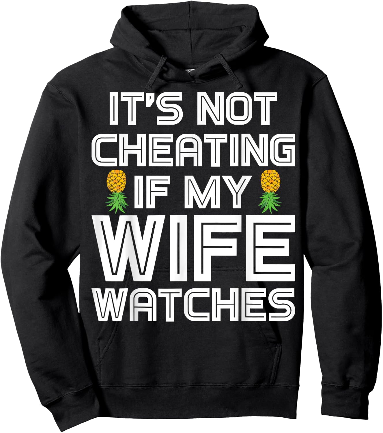 Funny Swinger It's Not Cheating If My Wife Watches Hoodie - Hoodie | Black