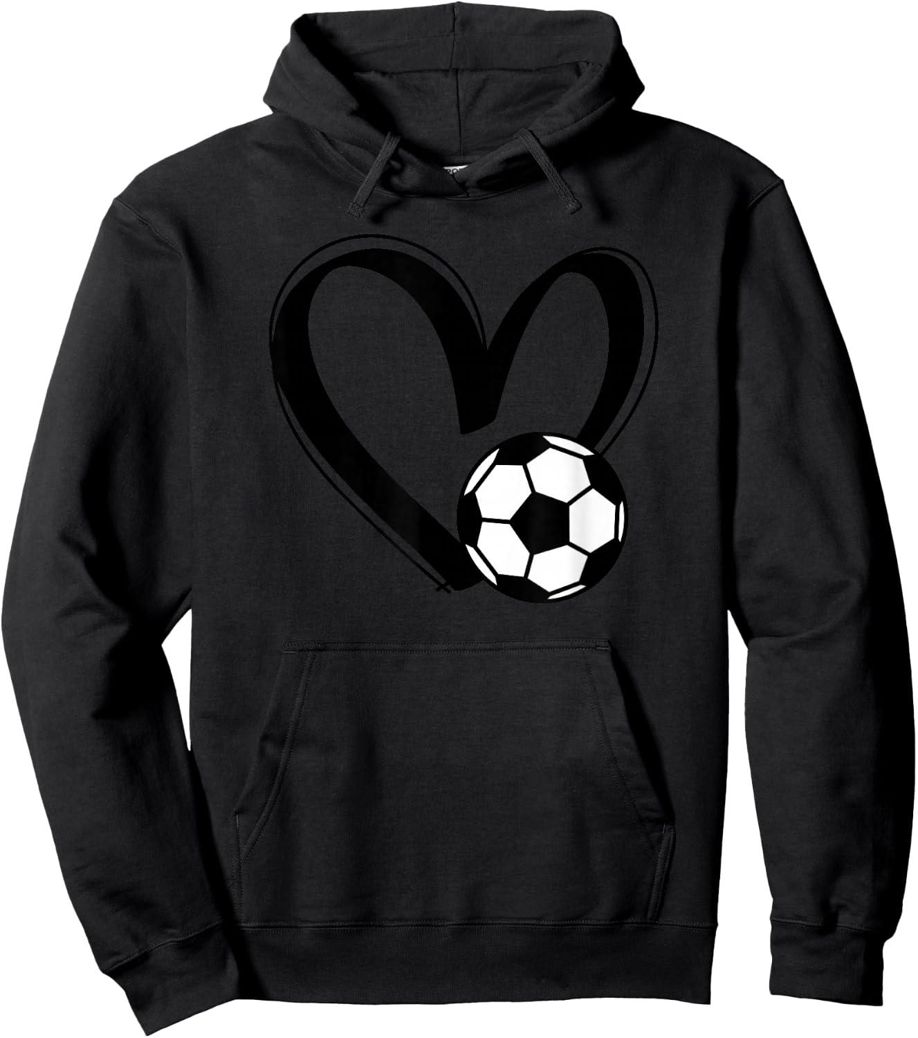 Soccer Ball Heart Hoodie - Hoodie | Black