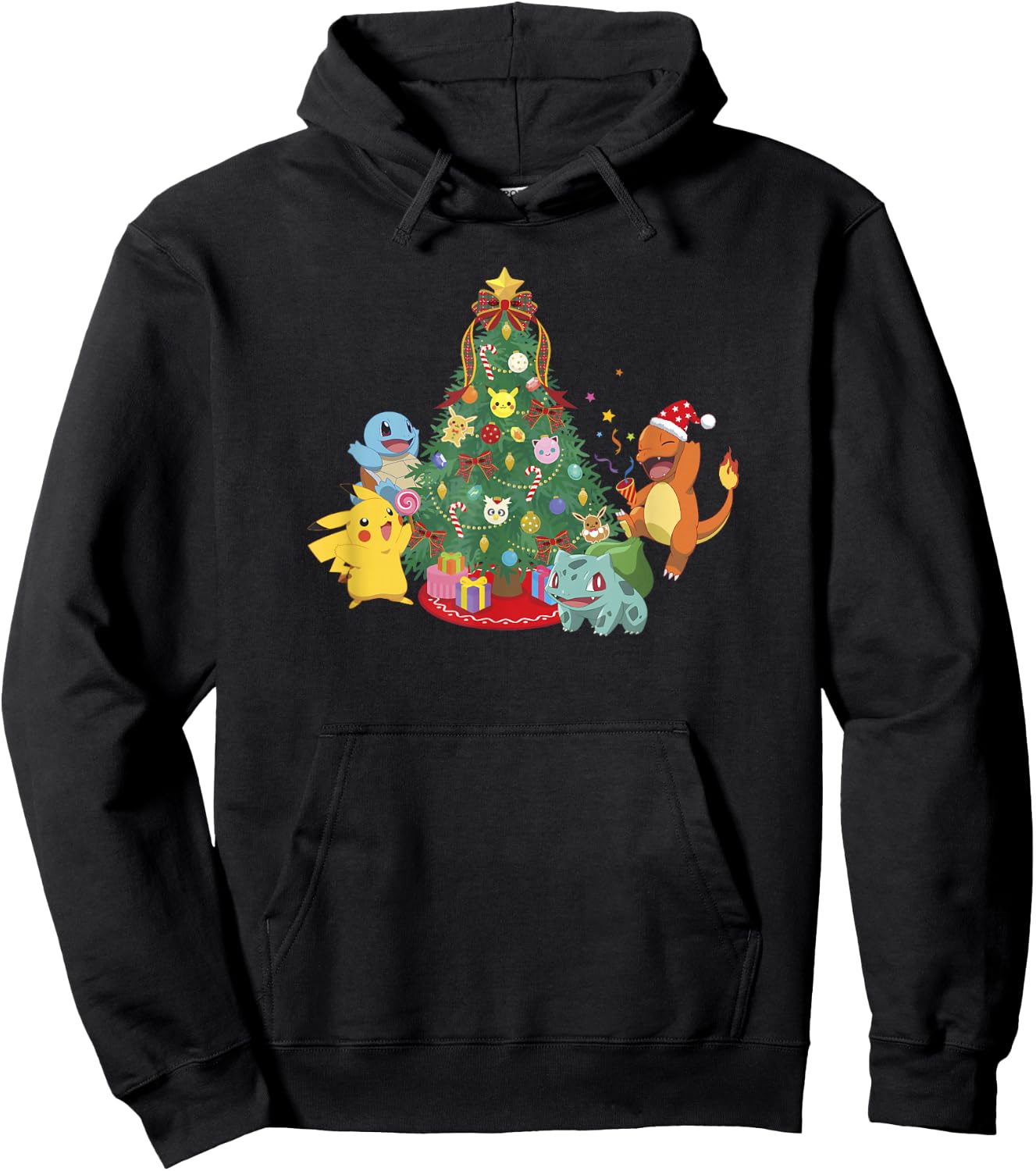 Pokémon Christmas Tree Dance Party Group Shot Hoodie - Hoodie | Black