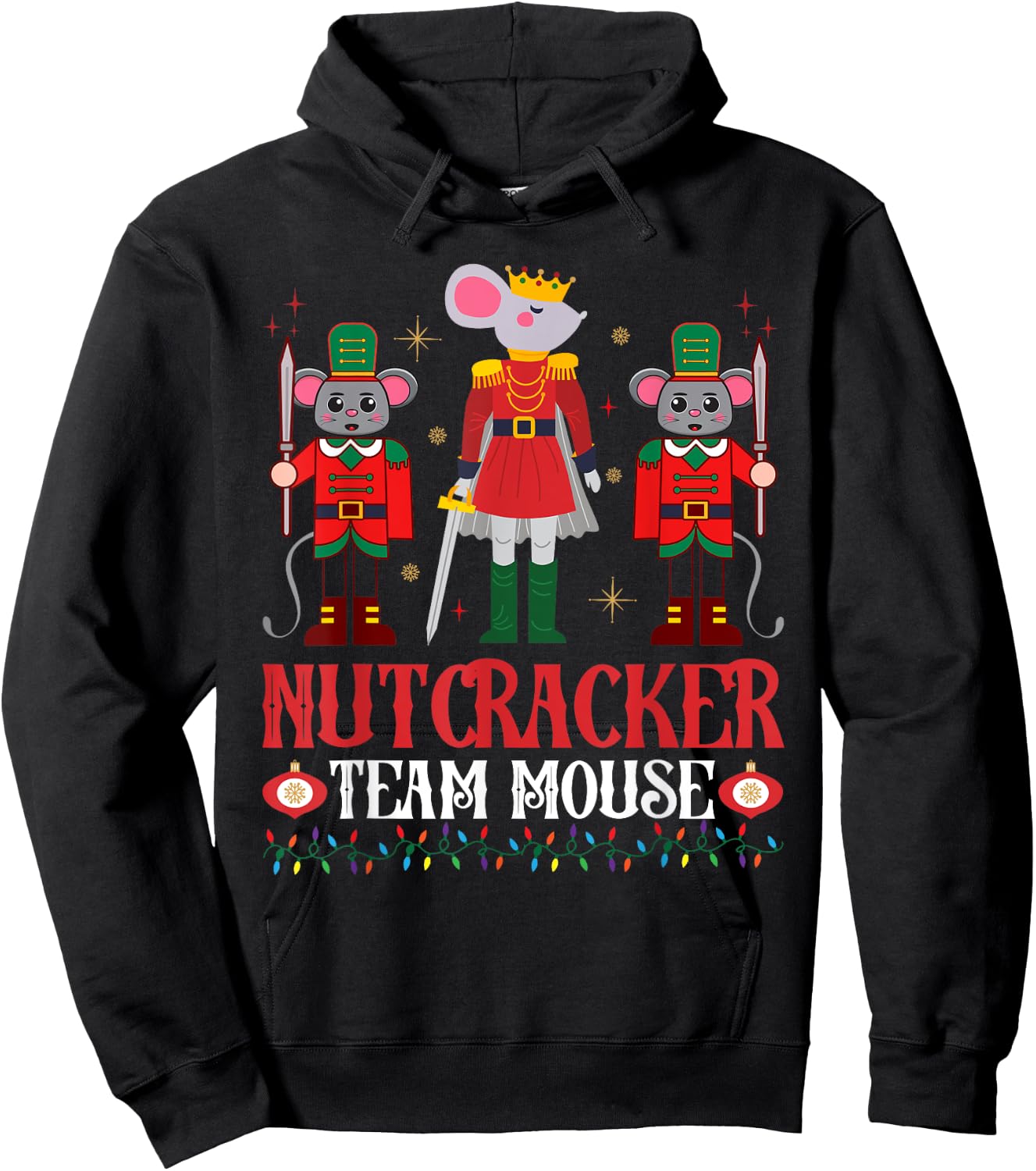 Nutcracker Team Mouse Christmas Holiday-Season Hoodie - Hoodie | Black