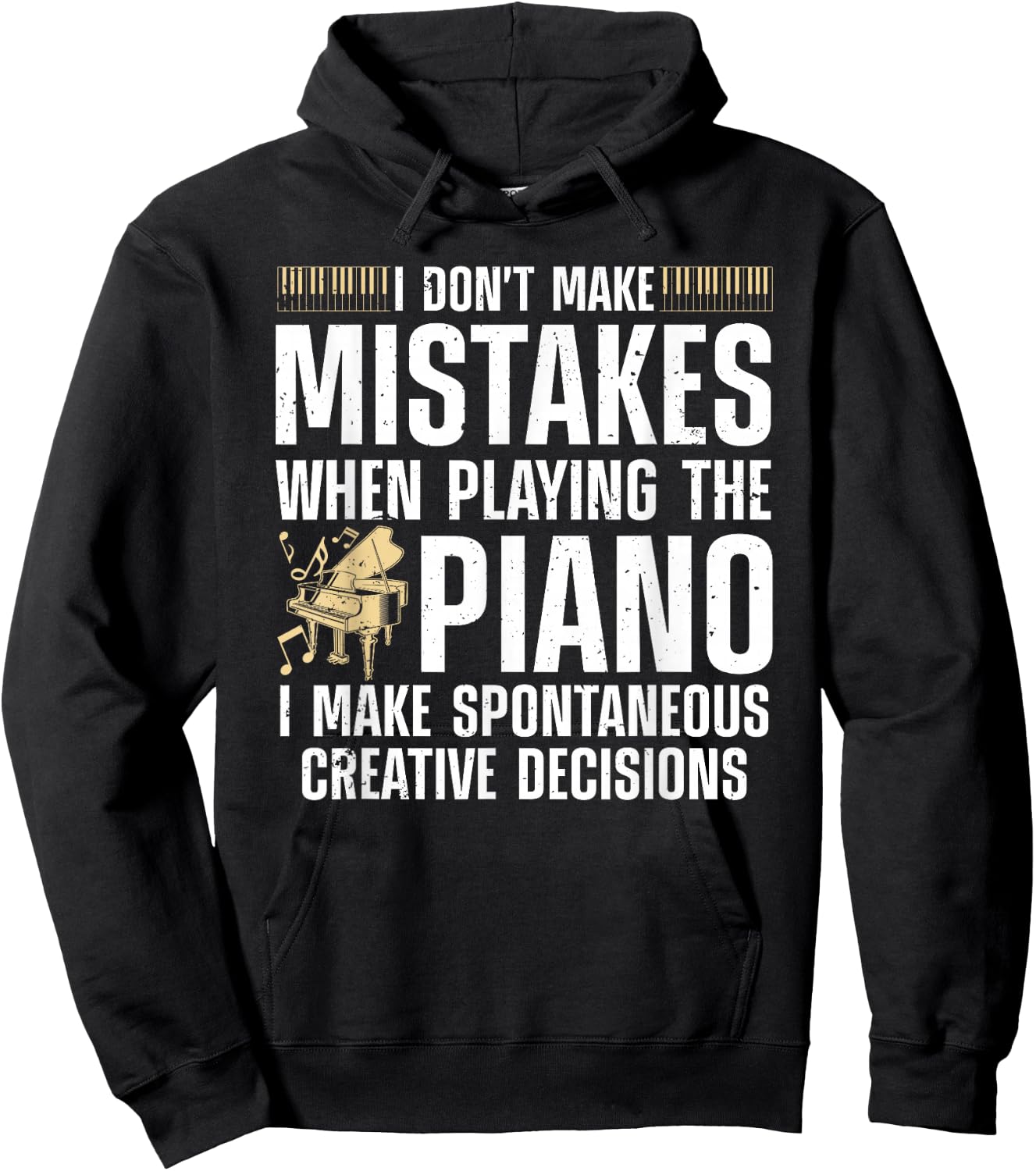 Funny Piano Women Music Lovers Musician Piano Player Hoodie - Hoodie | Black