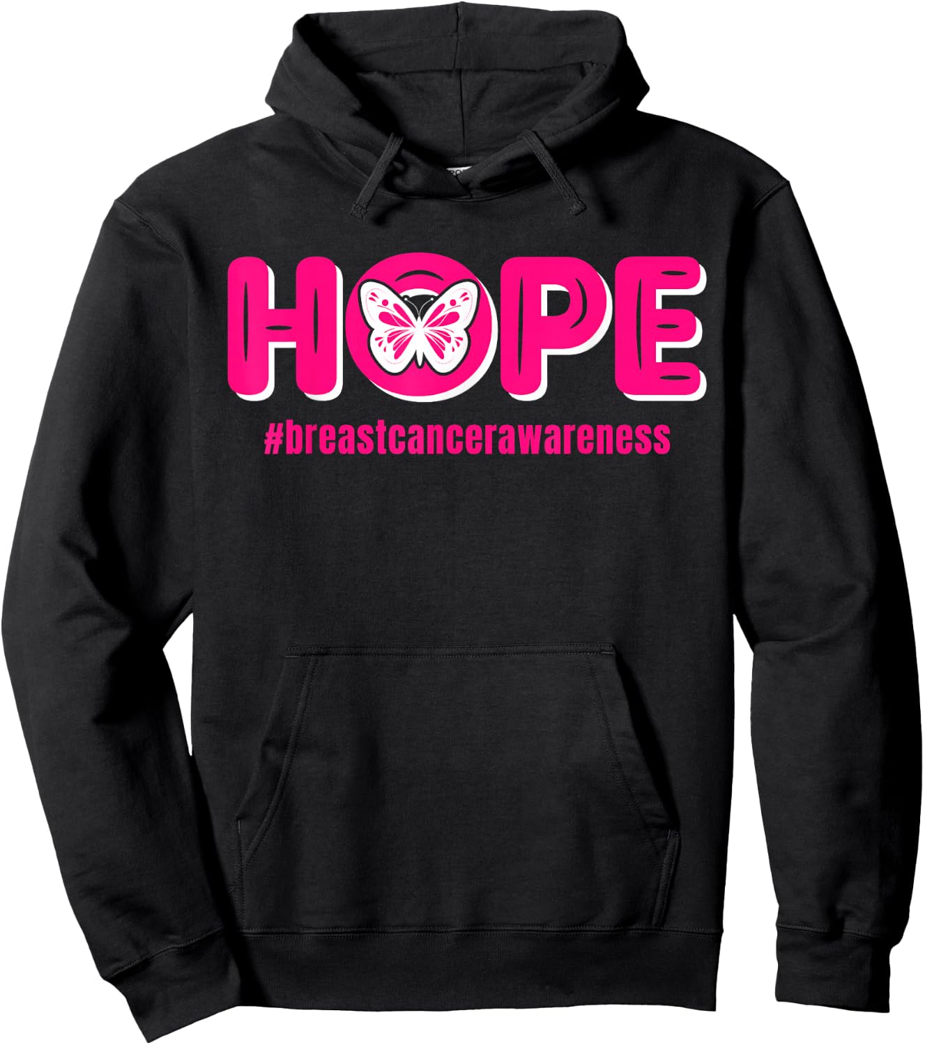 Breast Cancer Awareness Month Pink Butterfly | & Hoodie - Hoodie | Black