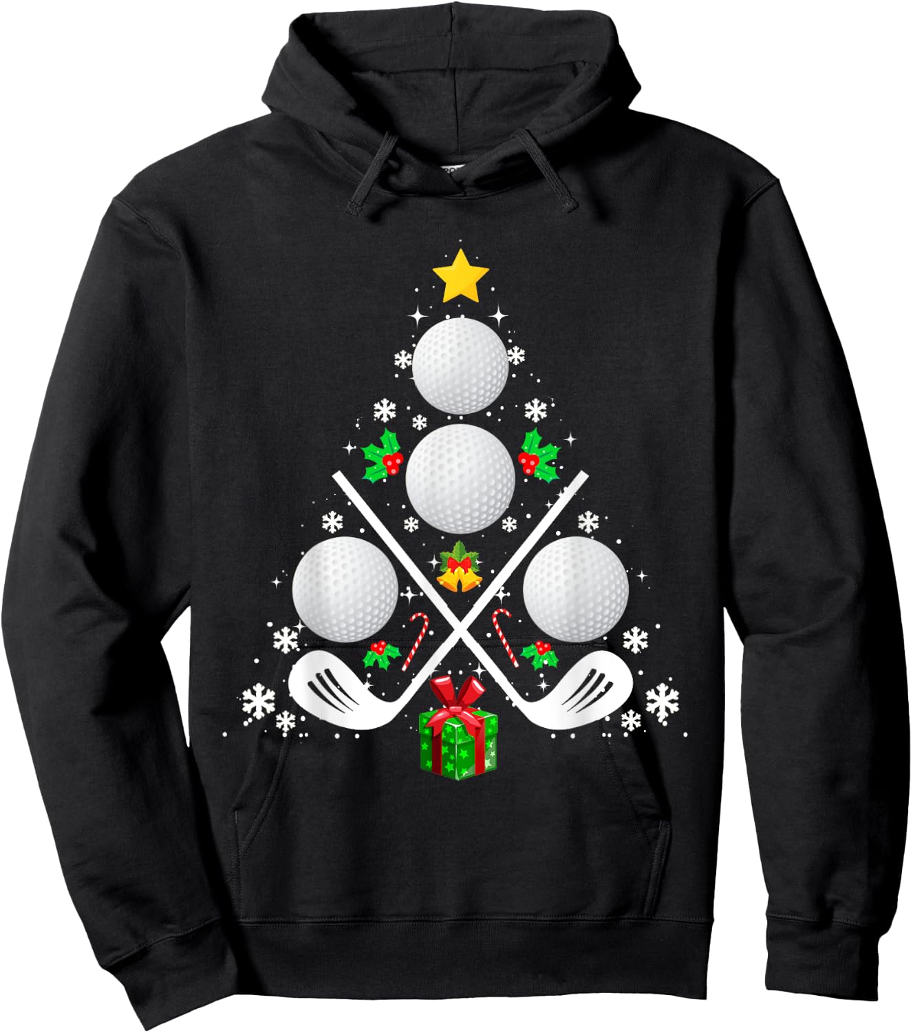 Golf Equipment Christmas Tree Christmas Golf Hoodie - Hoodie | Black