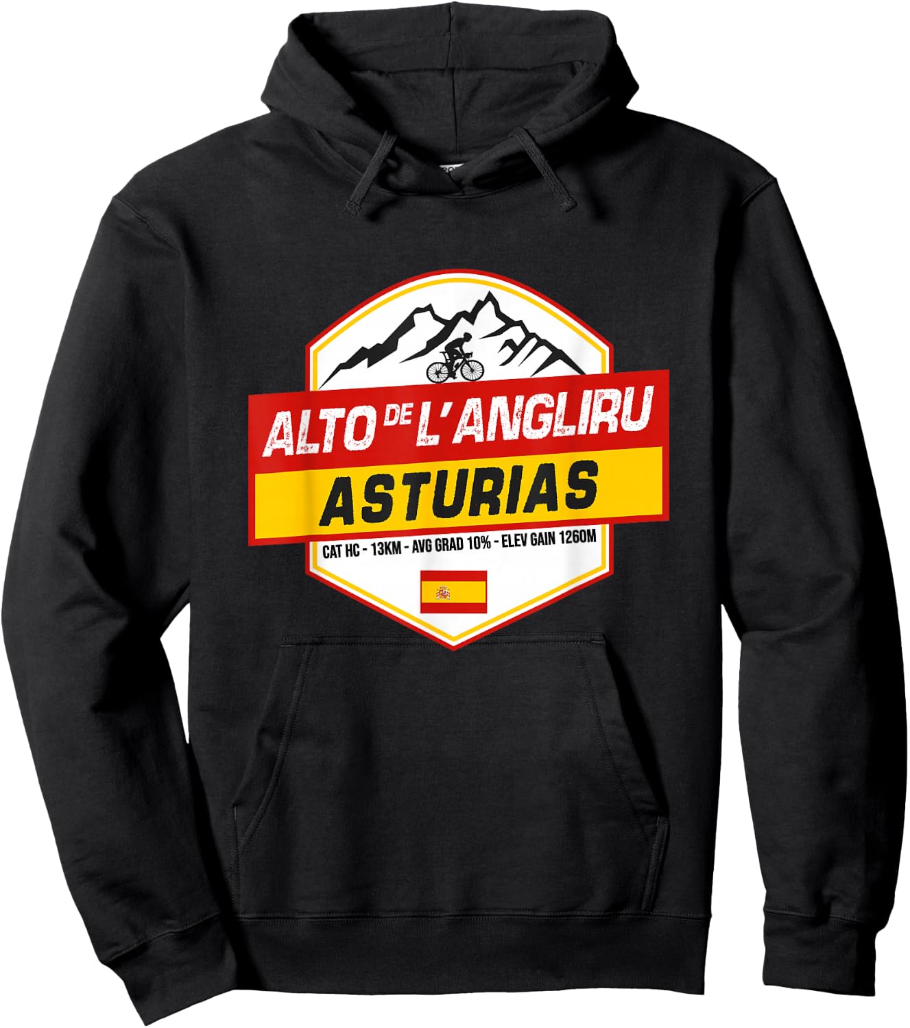 Alto de l'Angliru Cyclist Asturias Spain Cycling Holiday Hoodie - Hoodie | Black