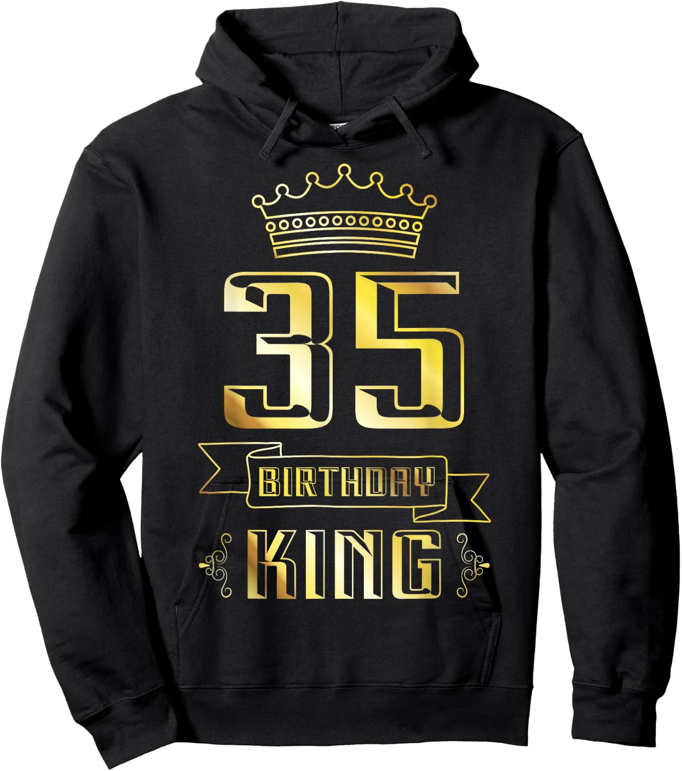 Birthday King 35 Year Old Funny Bday Awesome Party 35th Hoodie - Hoodie | Black
