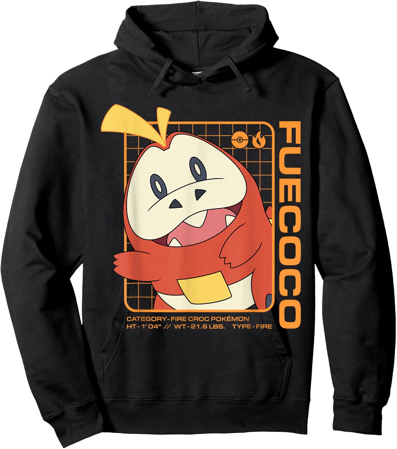 Pokémon - Fuecoco Stats Hoodie - Hoodie | Black