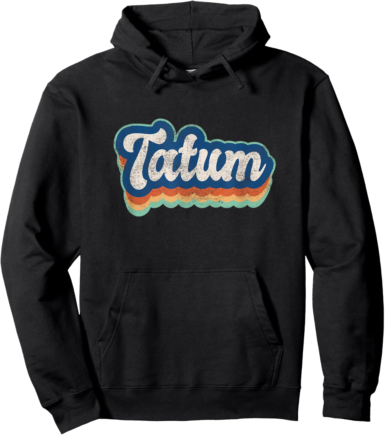 Tatum First Name Boy Vintage Style 70s 80s Personalized Hoodie - Hoodie | Black