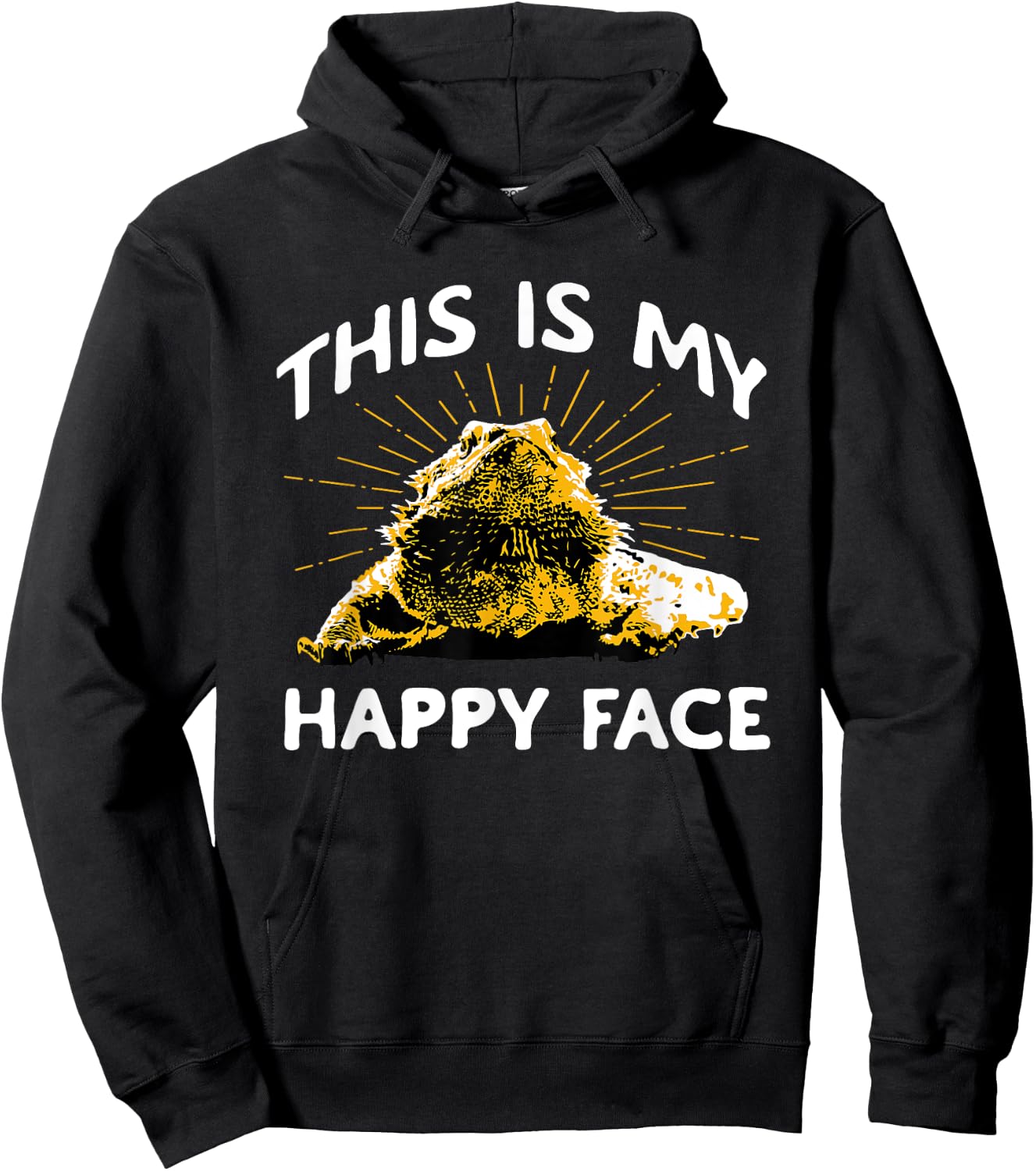 This Is My Happy Face - Bearded Dragon Reptile Lizard Lover Hoodie - Hoodie | Black
