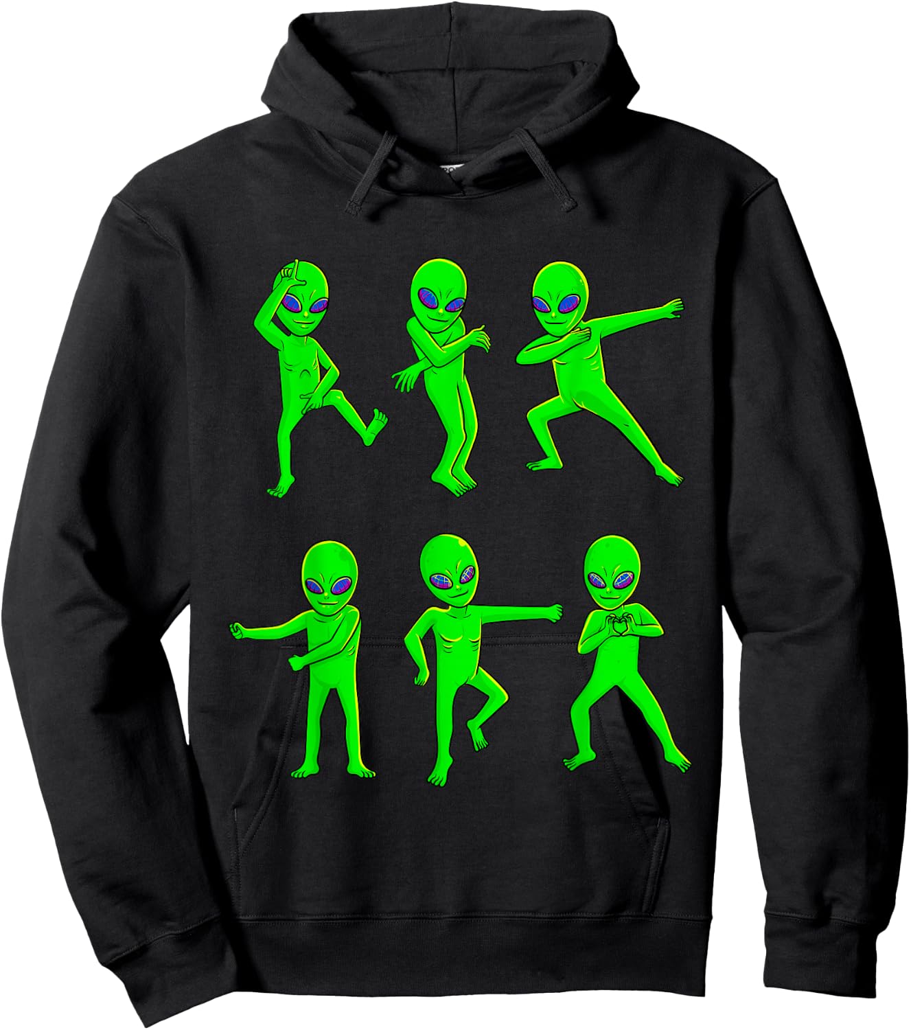 Dancing Aliens Halloween Green Alien Dance Kids Boys Girls Hoodie - Hoodie | Black