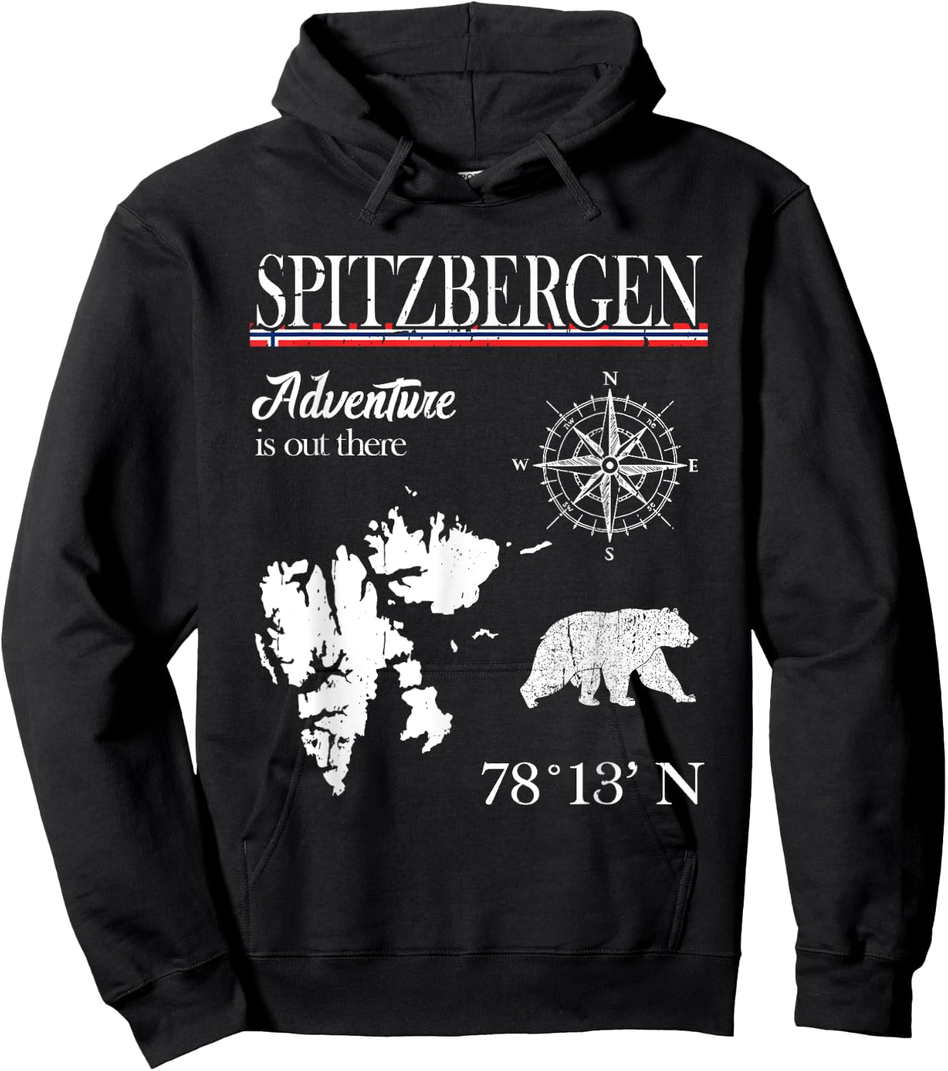 Spitzbergen Svalbard - Adventure Is Out There - Norway Flag Hoodie - Hoodie | Black