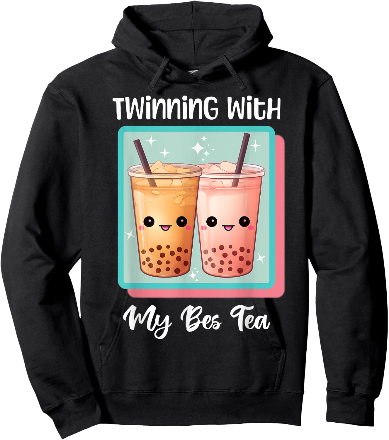 Twinning With My Bestie Spirit Week Twin Day Bes Tea Boba Hoodie - Hoodie | Black