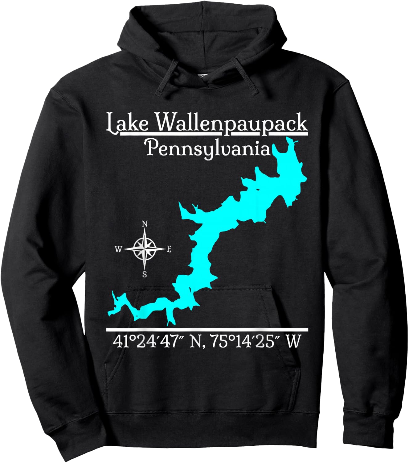 Lake Wallenpaupack, Pennsylvania Hoodie - Hoodie | Black
