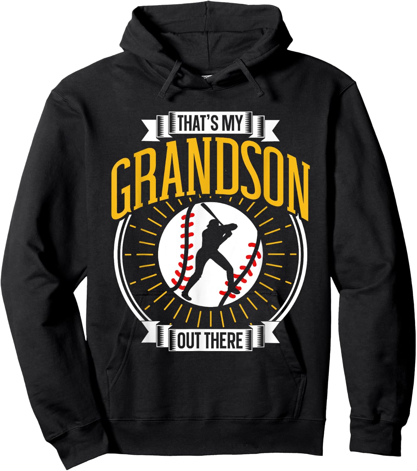 That's My Grandson Out There Baseball Sports Hobby Athlete Hoodie - Hoodie | Black
