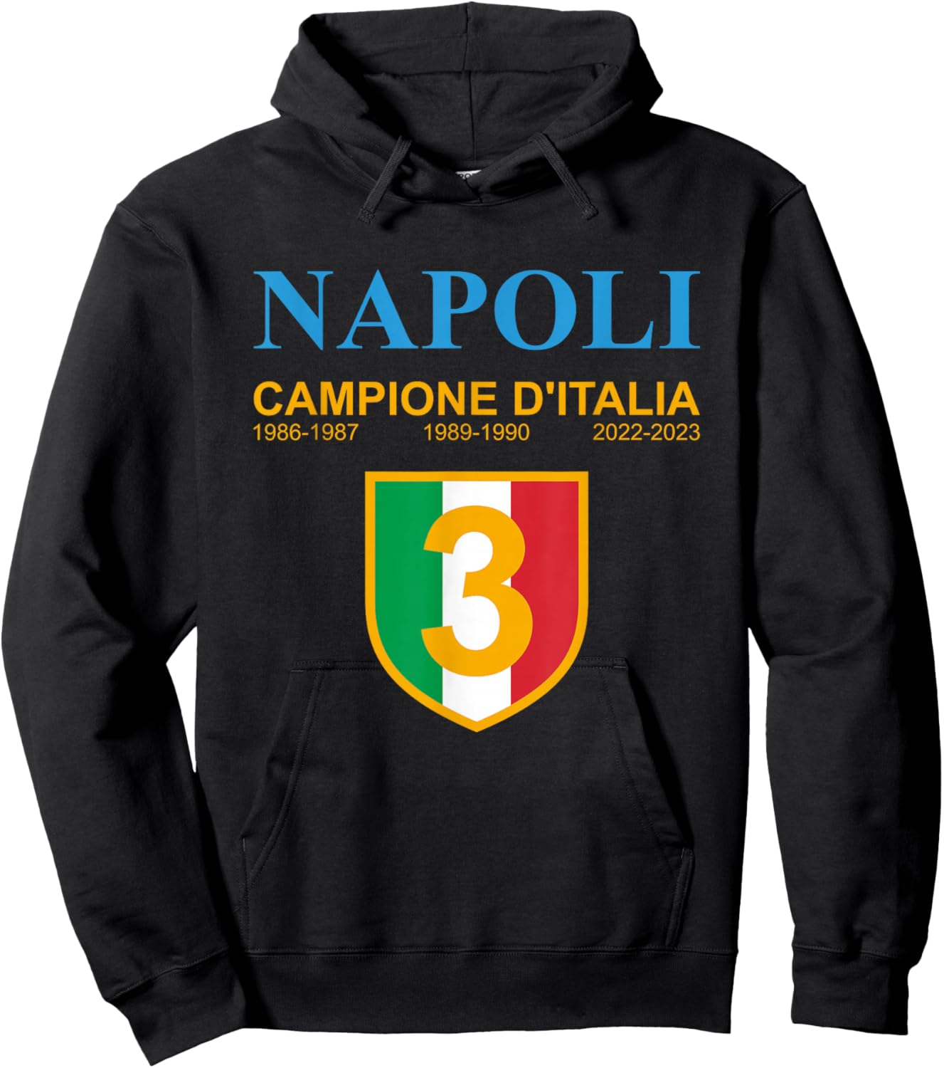 Naples 2022 2023 Italy Champion Hoodie - Hoodie | Black