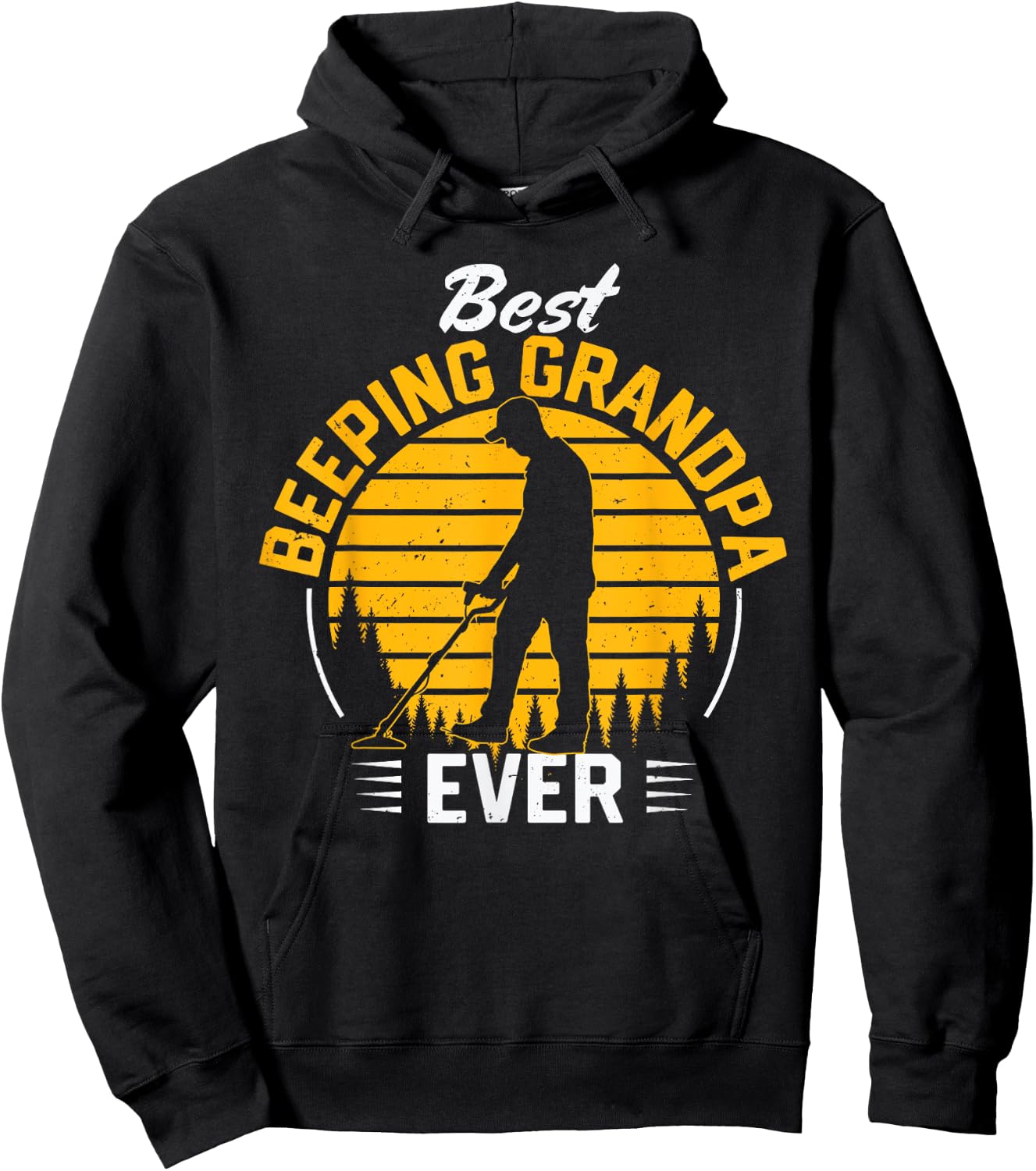 Best Beeping Grandpa Ever Metal Detecting Grandfather Men Hoodie - Hoodie | Black