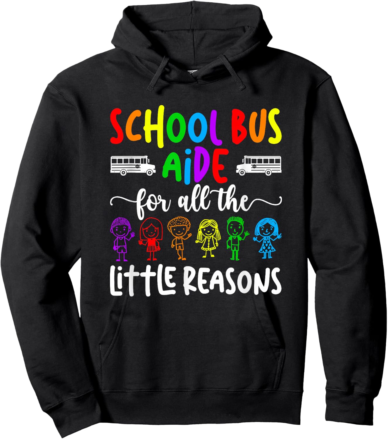 School Bus Aide For All The Little Reason Bus Aide Hoodie - Hoodie | Black
