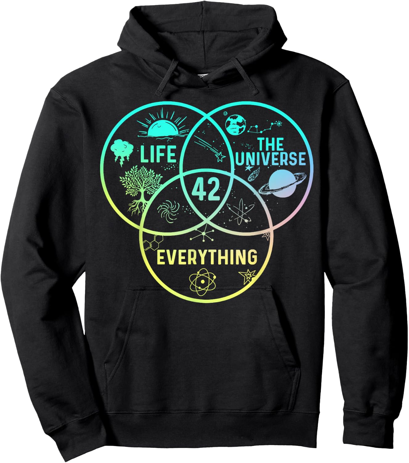42 Answer To Life The Universe And Everything Funny Design Hoodie - Hoodie | Black