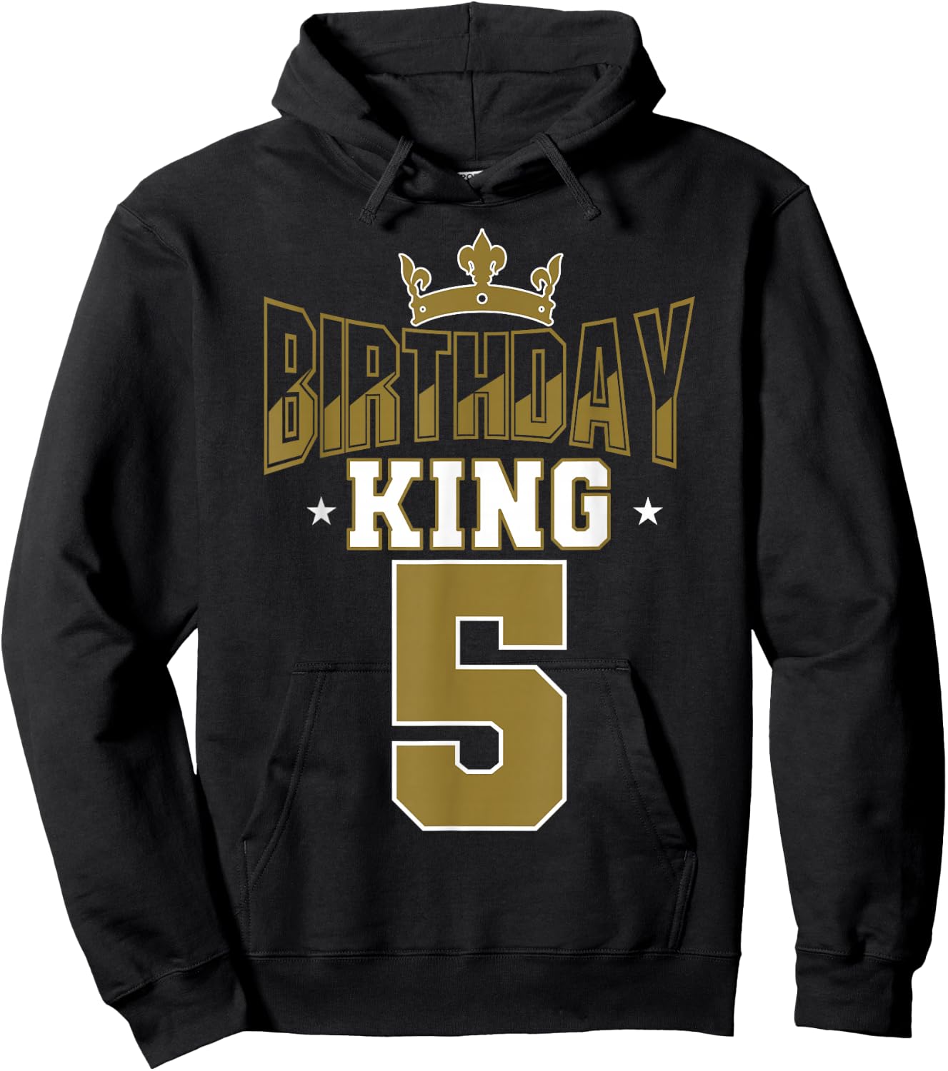 Birthday King 5 Bday Party Celebration 5th Royal Theme Hoodie - Hoodie | Black
