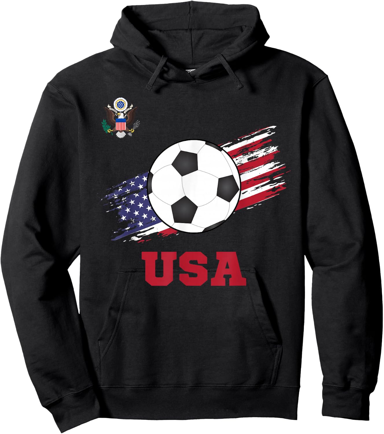 United States Soccer American Football USA Futbol Hoodie - Hoodie | Black