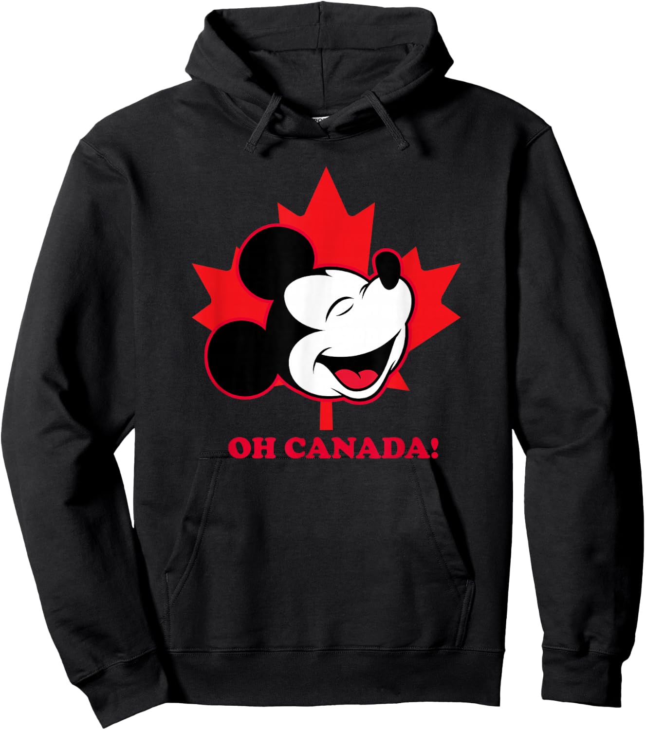 Disney Mickey And Friends Oh Canada Classic Mickey Face Hoodie - Hoodie | Black