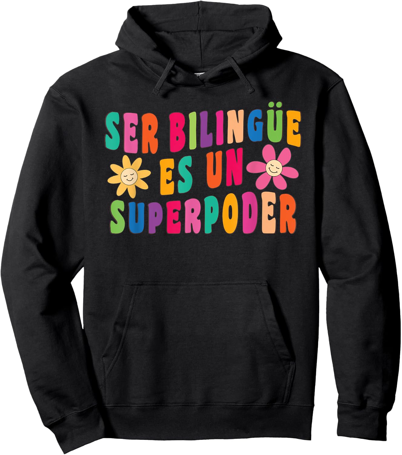 Ser bilingue es un superpoder Spanish Teacher Dual Languages Men Women Hoodie - Hoodie | Black