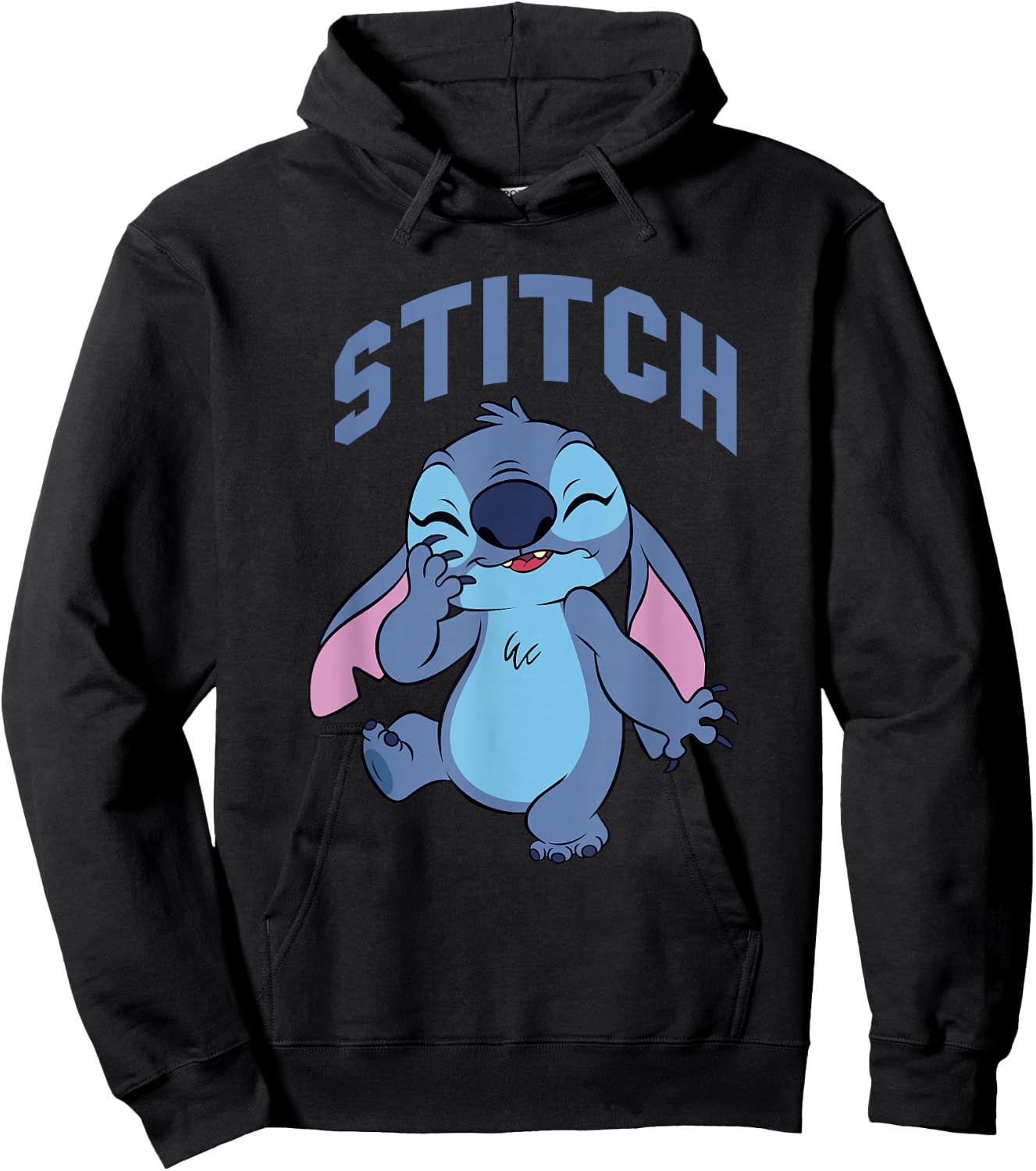 Disney Lilo & Stitch Cute Laughing Stitch Portrait Hoodie - Hoodie | Black