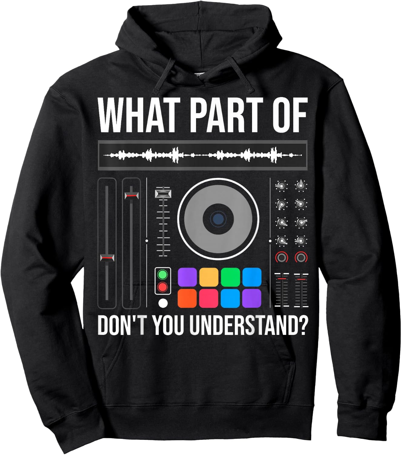 Funny DJ Design Women Sound Engineer Disc Jockey Hoodie - Hoodie | Black
