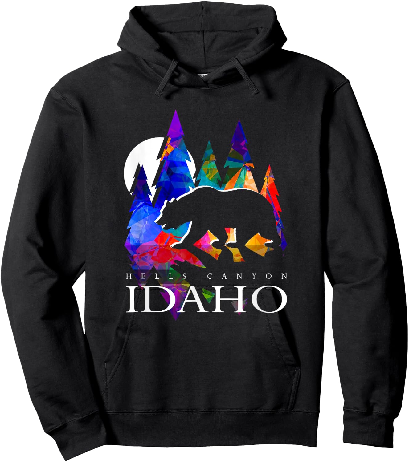 Idaho - Hells Canyon Wilderness with Bear - Idaho Hoodie - Hoodie | Black