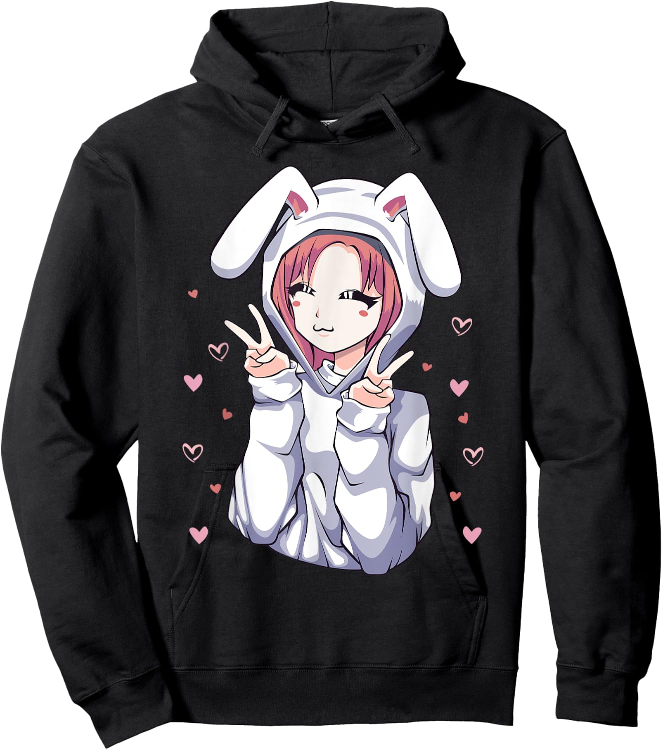 Anime Bunny Manga Girl Otaku for Teens Hoodie - Hoodie | Black
