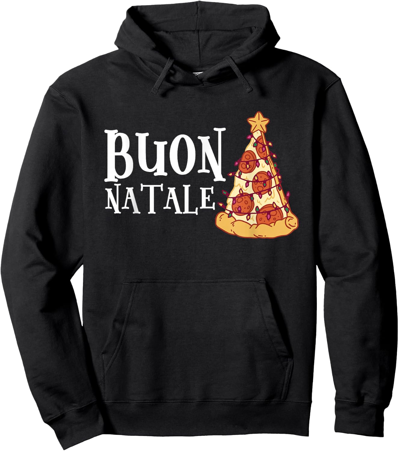 Buon Natale Christmas Italy Italian Pizza Hoodie - Hoodie | Black