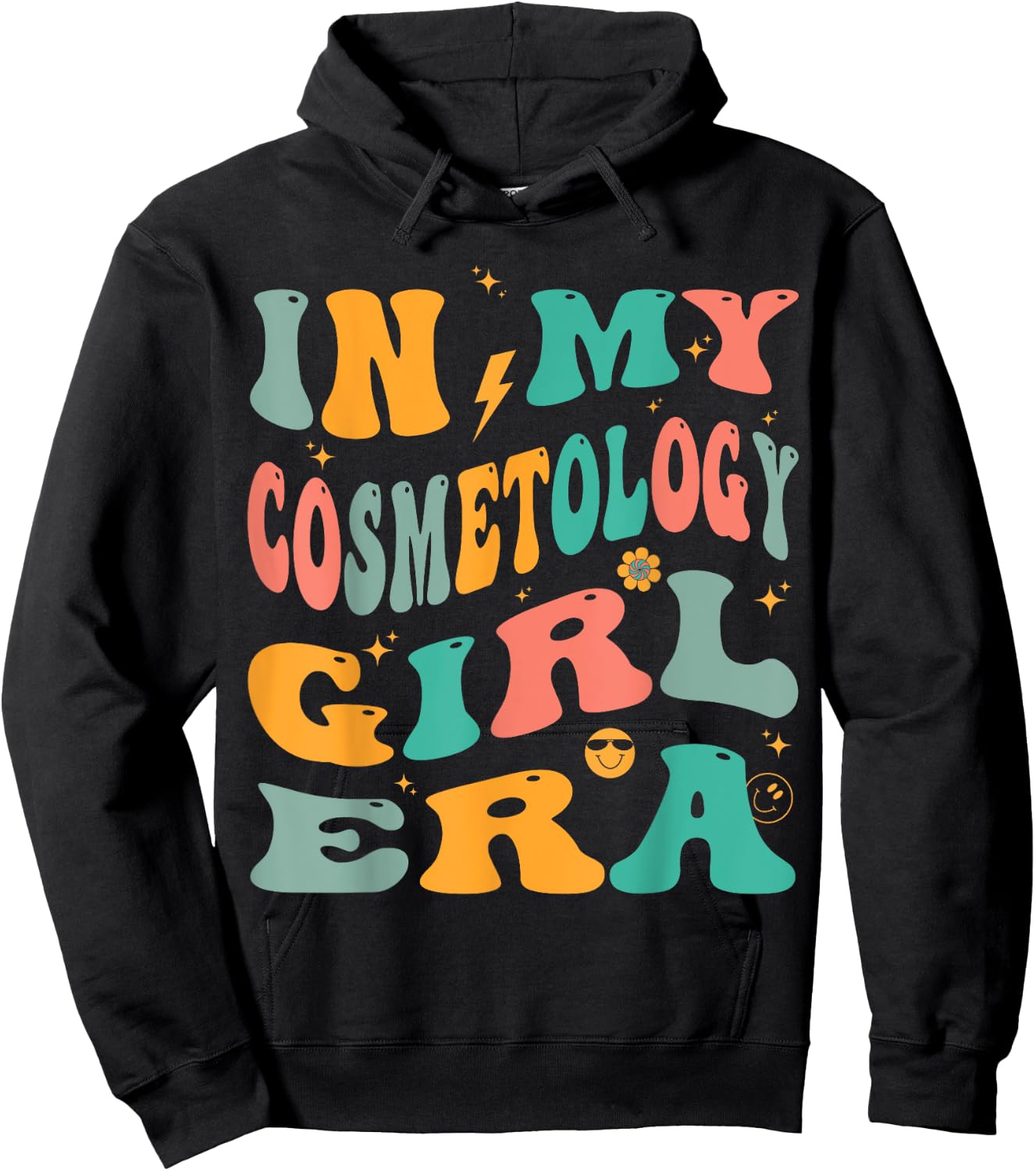 In My Cosmetology Girl Era Groovy Cosmetologist Hoodie - Hoodie | Black