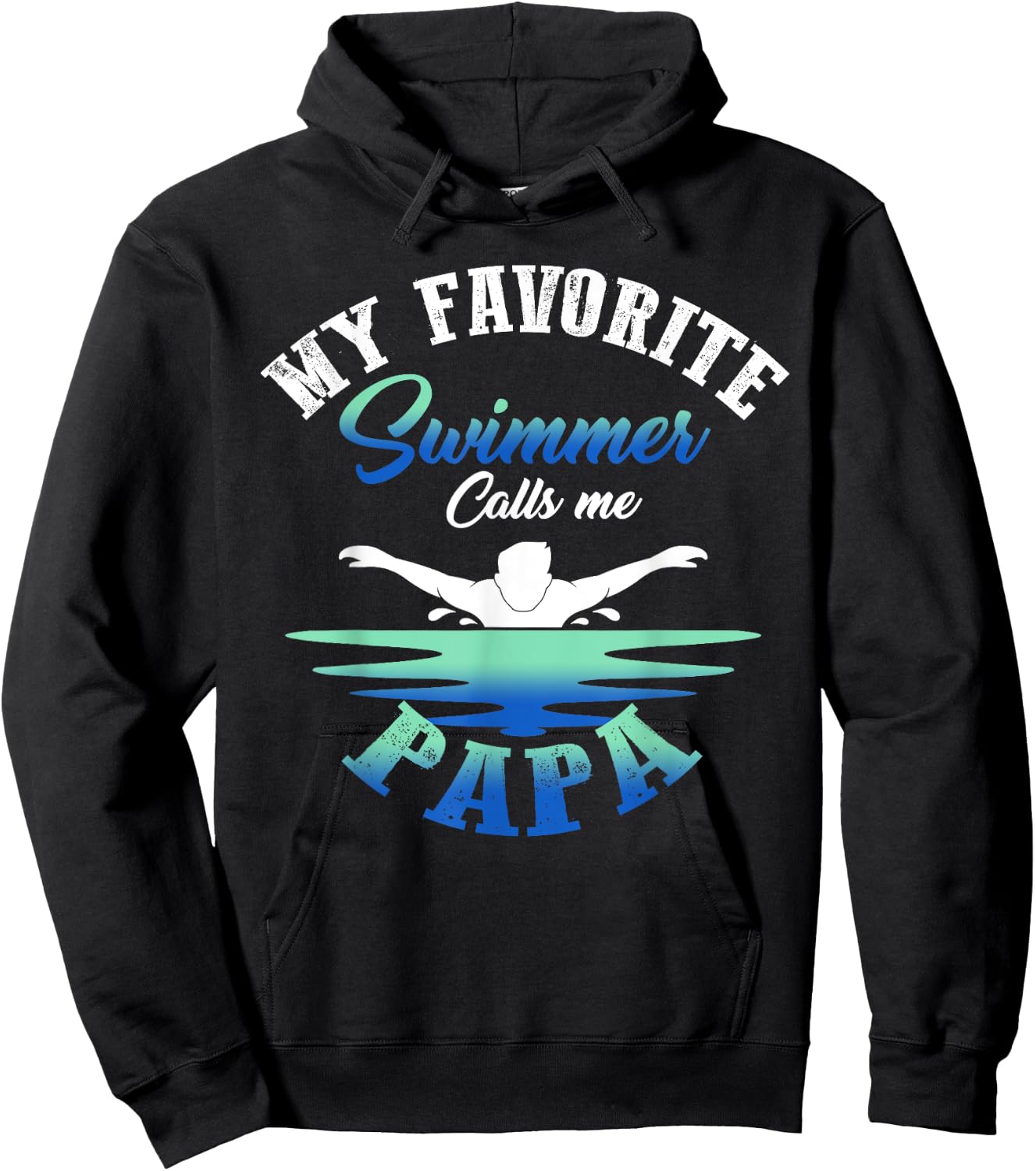 My Favorite Swimmer Calls Me Papa Swim Pool Family Match Hoodie - Hoodie | Black