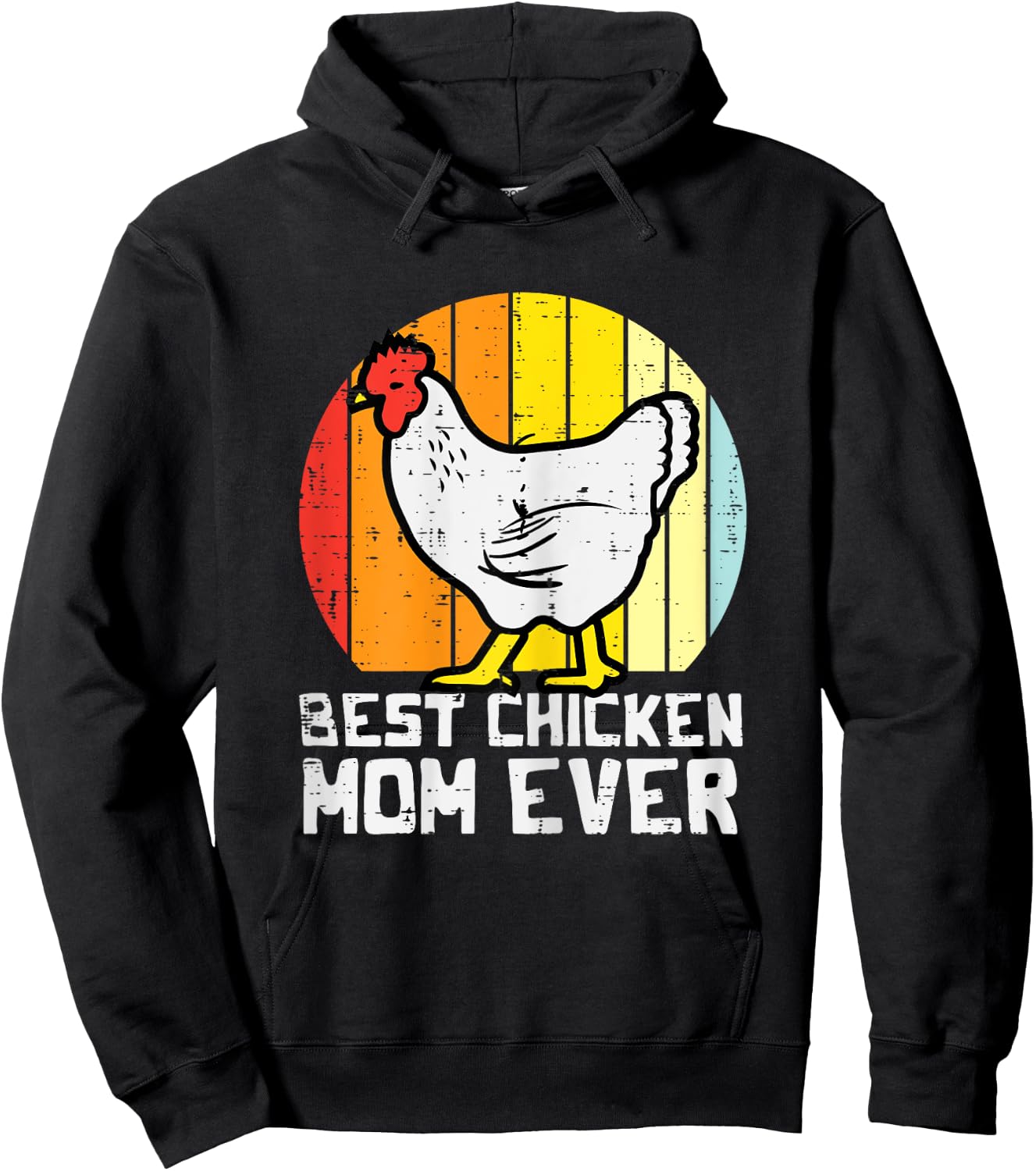 Mothers Day Best Chicken Mom Ever Retro Farm Hen Mama Women Hoodie - Hoodie | Black